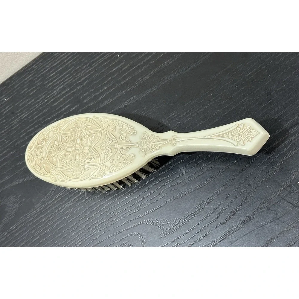 Vintage AVON Hair Brush Plastic Victorian Look Etched Design Vanity Decor